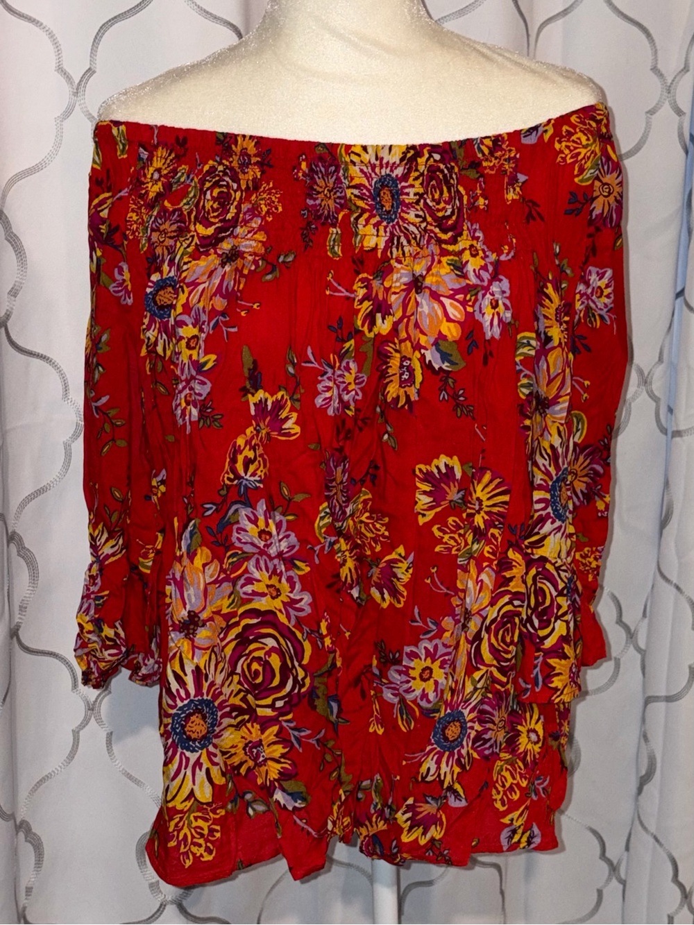 Beach Lunch Lounge Ellora Floral Bell Sleeve Peasant Top XL Stitch Fix
